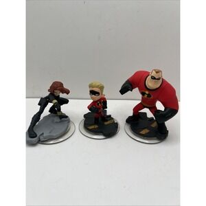 Disney Infinity The Incredibles Lot Of 3 Elastigirl, Dash, Mr. Incredibles‎ 1.0